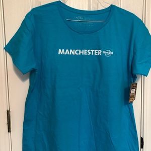 Manchester Hard Rock Cafe Turquoise Woman's Tee